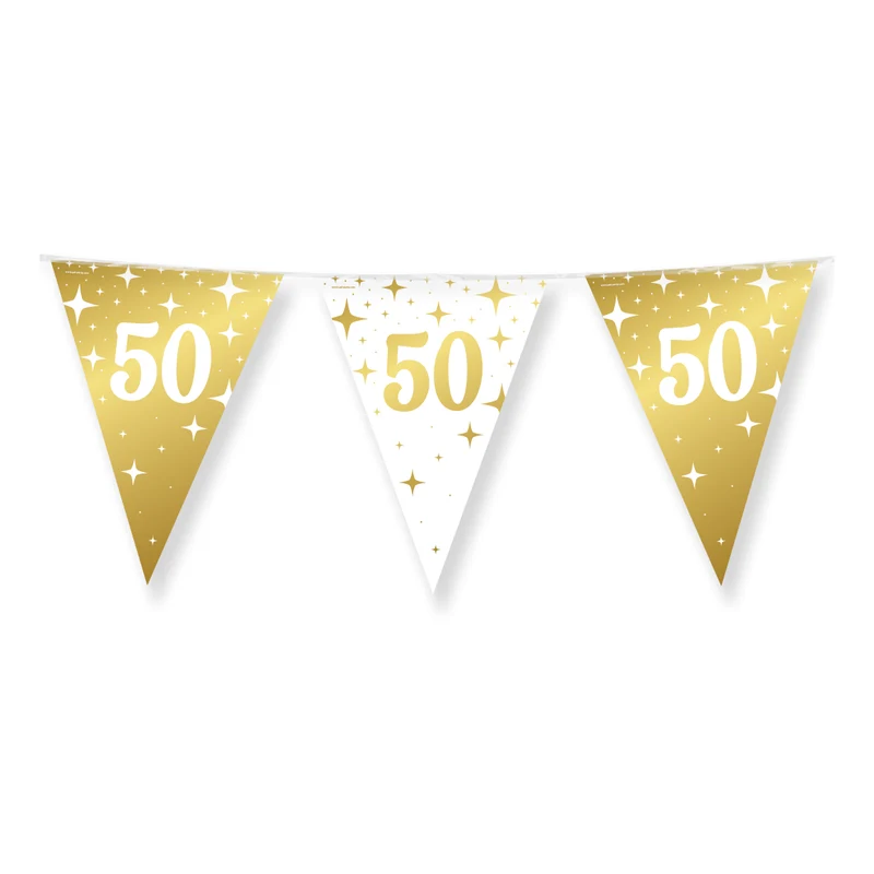 50 Jaar Slinger Wit Goud 10 meter - 20x30 cm