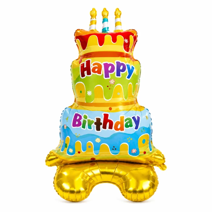 Folieballon verjaardag taart happy birthday - 153 x 80 cm