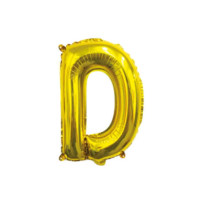 Folieballon Letter D Goud