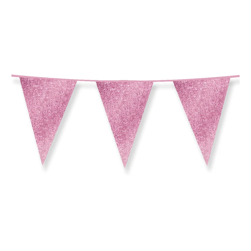 Slinger roze met glitters 6 meter 20x30 cm