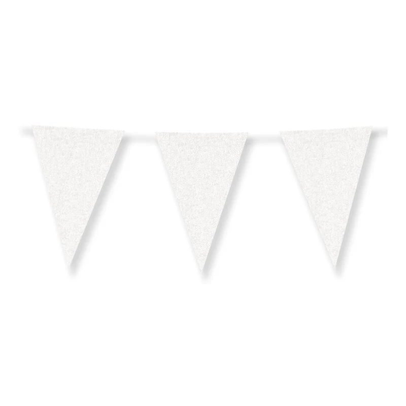 Slinger wit met glitters 6 meter 20x30 cm