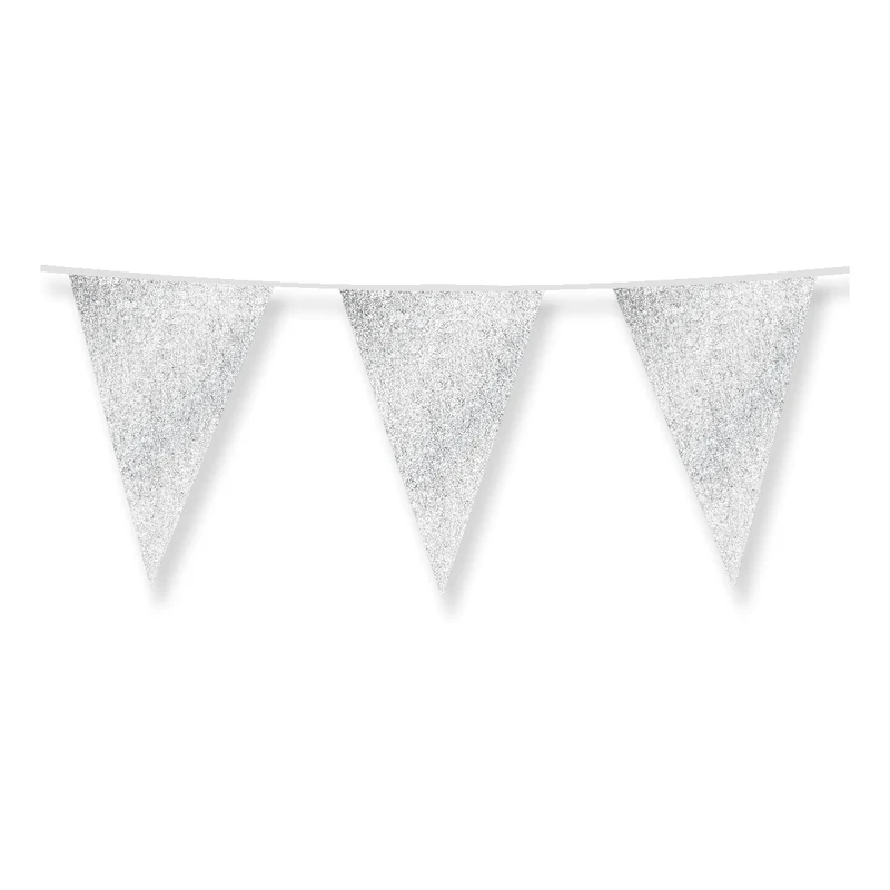 Slinger zilver met glitters 6 meter 20x30 cm