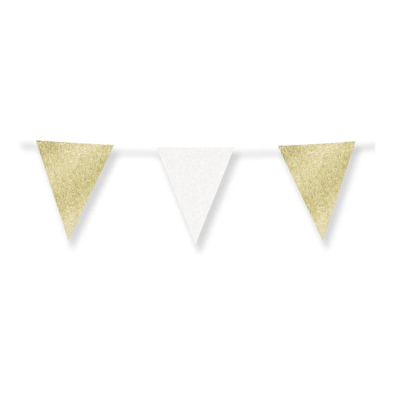 Slinger wit en goud met glitters 6 meter 16x20 cm
