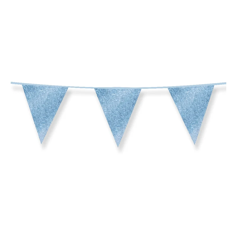 Slinger lichtblauw met glitters 6 meter 16x20 cm