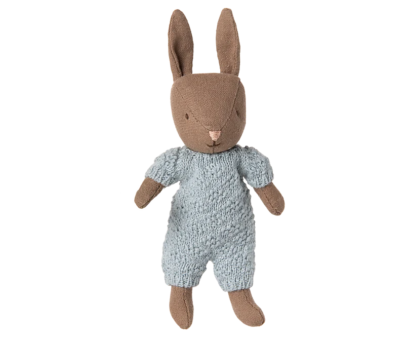 Rabbit, Micro - Brown - Blue knitted suit