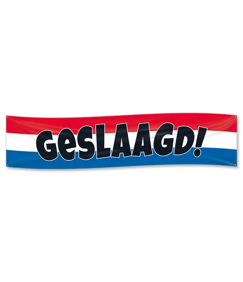Banner XXL Geslaagd rwb 176cm