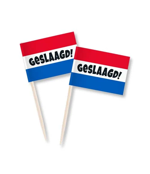 Cocktailprikker Geslaagd rwb 50st.g