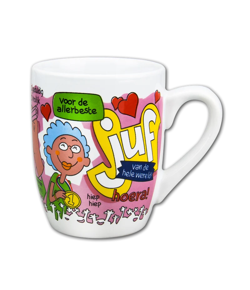 Cartoon mok - Voor de allerbeste juf