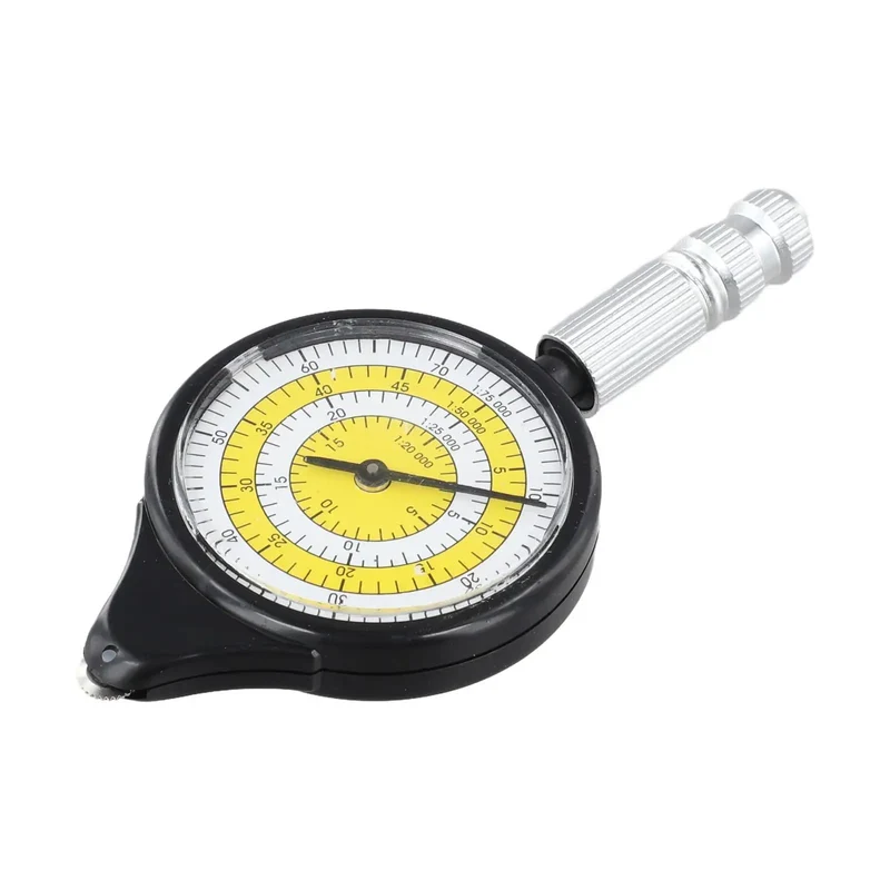 Mechanical Map Distance Meter Wheel For Curved Paths And Hiking Trails Get The Real Deal On Mileage With This Compact Aluminum Dial Rig Perfect For Cartography Pros And Travel Planning No More Guessing Just Roll It Out And Measure Exactly In Black
