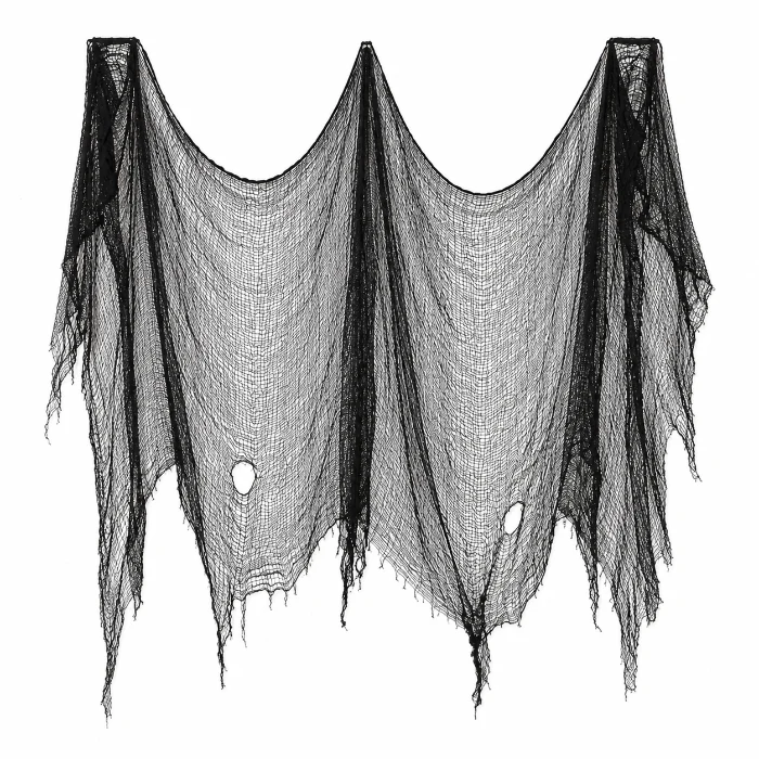 Griezelstof Halloween zwart 70 x 290cm