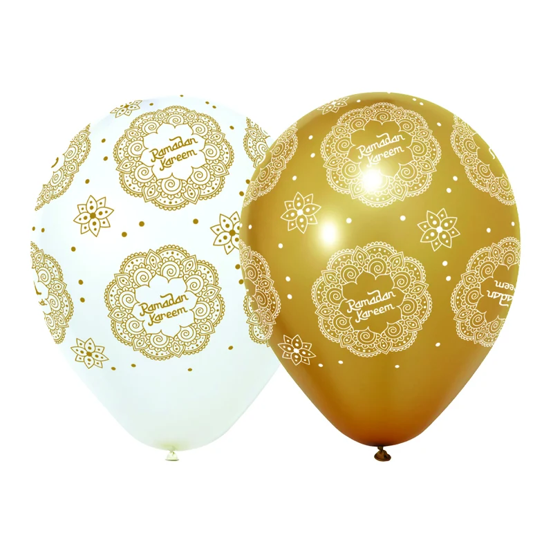 6 latexballonnen rond 30 cm – 5-zijdig bedrukt – Ramadan Kareem