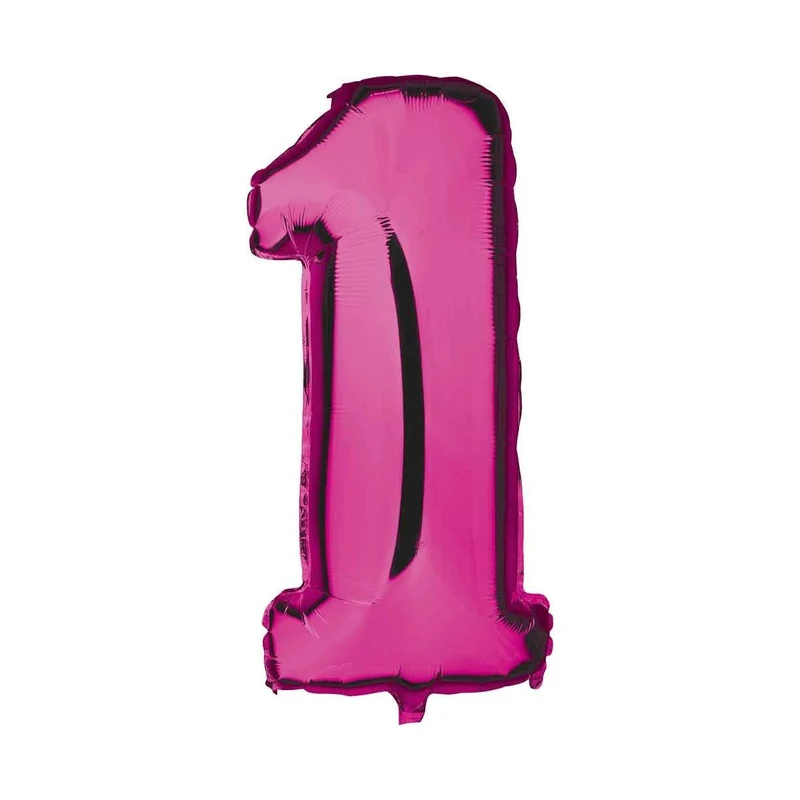 Folieballon 1 jaar Roze 41 cm