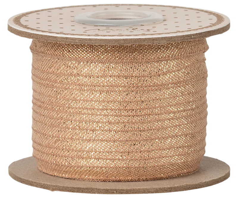 Ribbon, 25 m - Vintage rose/Gold