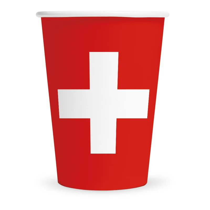 8 Papieren bekers 210 ml – Zwitserland