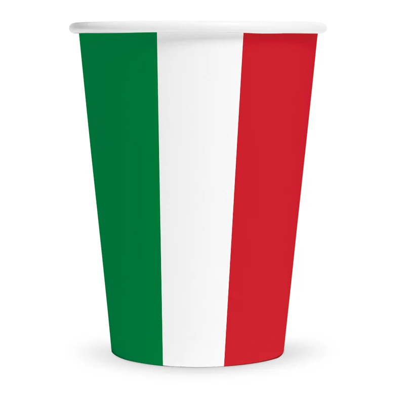 8 Papieren bekers 210 ml – Italië