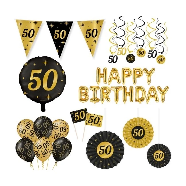 Classy Party 50 jaar verjaardag versiering pakket XL