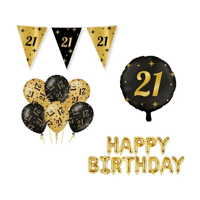 Classy Party 21 jaar verjaardag versiering pakket M
