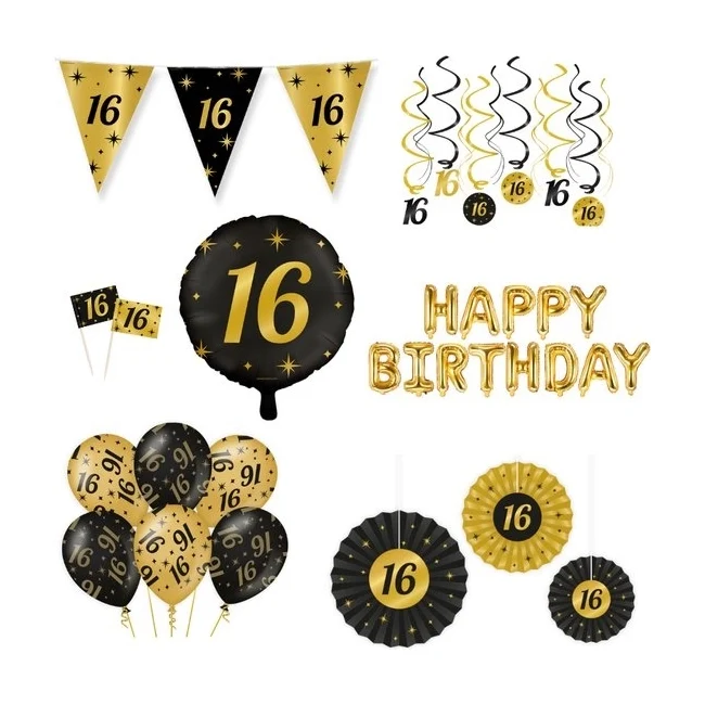 Classy Party 16 jaar verjaardag versiering pakket XL