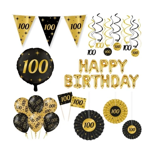 Classy Party 100 jaar verjaardag versiering pakket XL