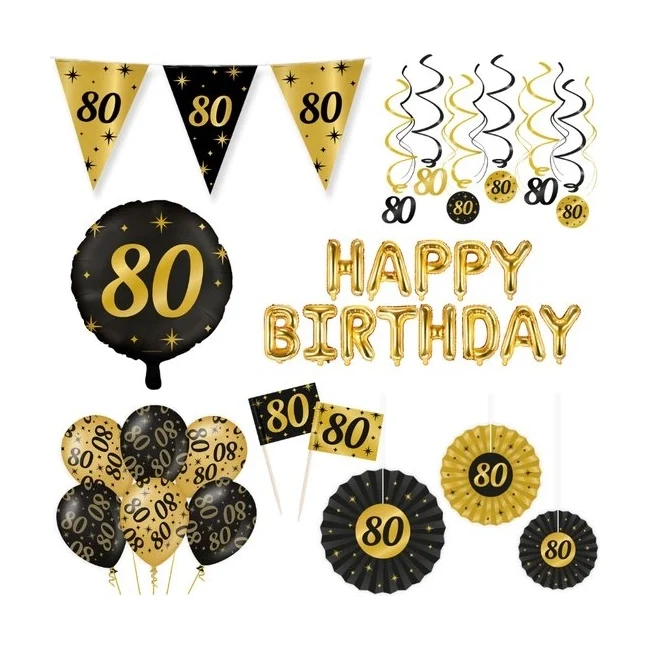 Classy Party 80 jaar verjaardag versiering pakket XL