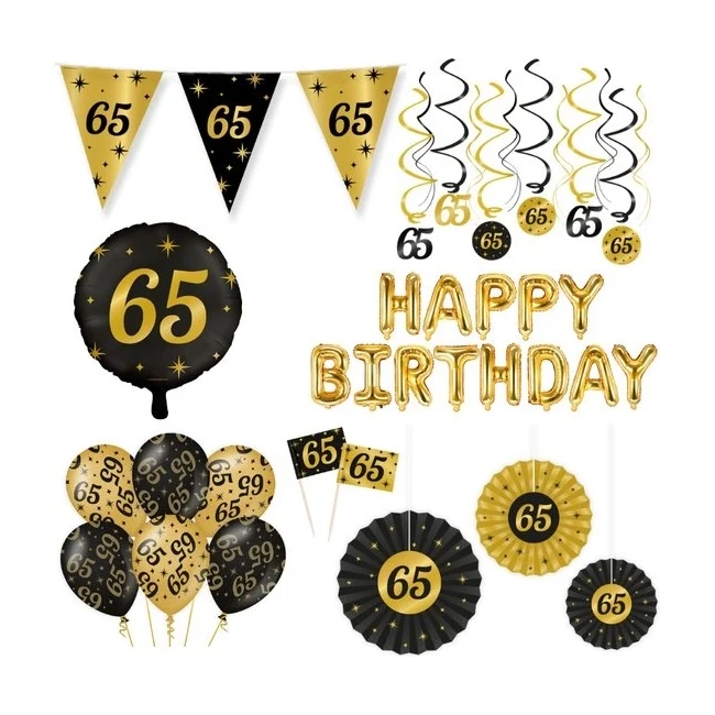 Classy Party 65 jaar verjaardag versiering pakket XL