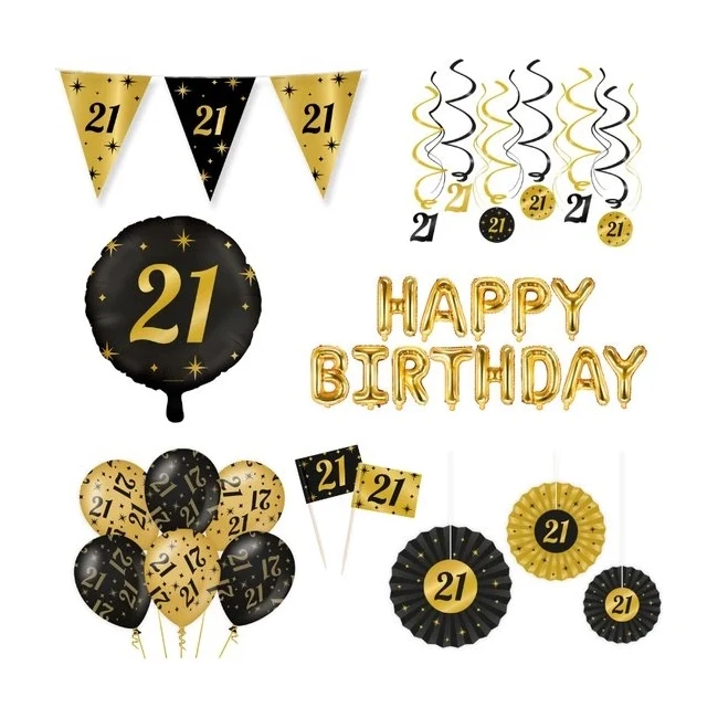 Classy Party 21 jaar verjaardag versiering pakket XL