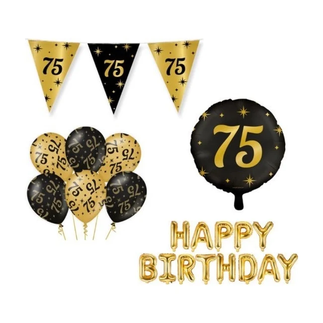 Classy Party 75 jaar verjaardag versiering pakket M