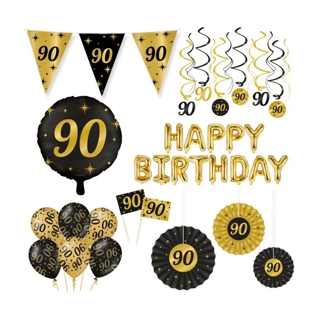 Classy Party 90 jaar verjaardag versiering pakket XL