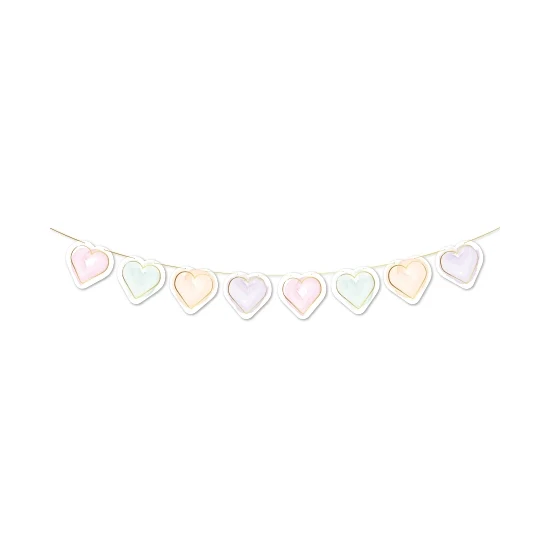 Papieren hartjes slinger Watercolor Hearts 2m