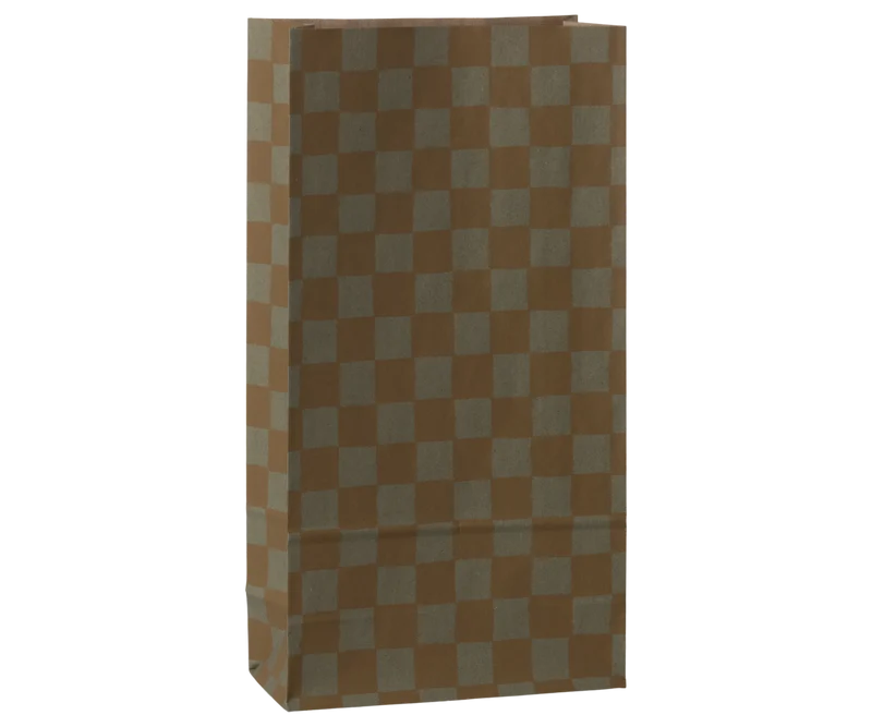 Gift bag, Medium - Checker - Mint/Ocher, 10 pcs.