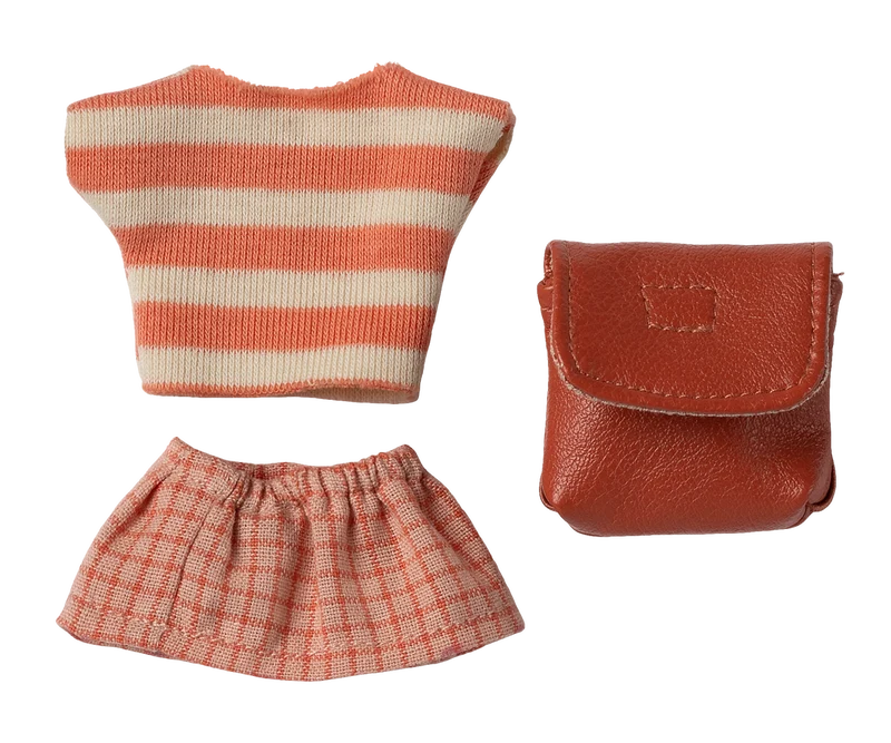 Clothes and bag, Big sister mouse - Coral
