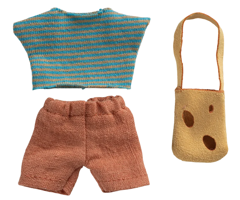 Clothes and bag, Little brother mouse