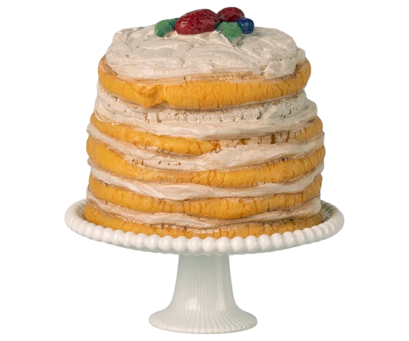 Party cake and cake stand, Mouse - Off white