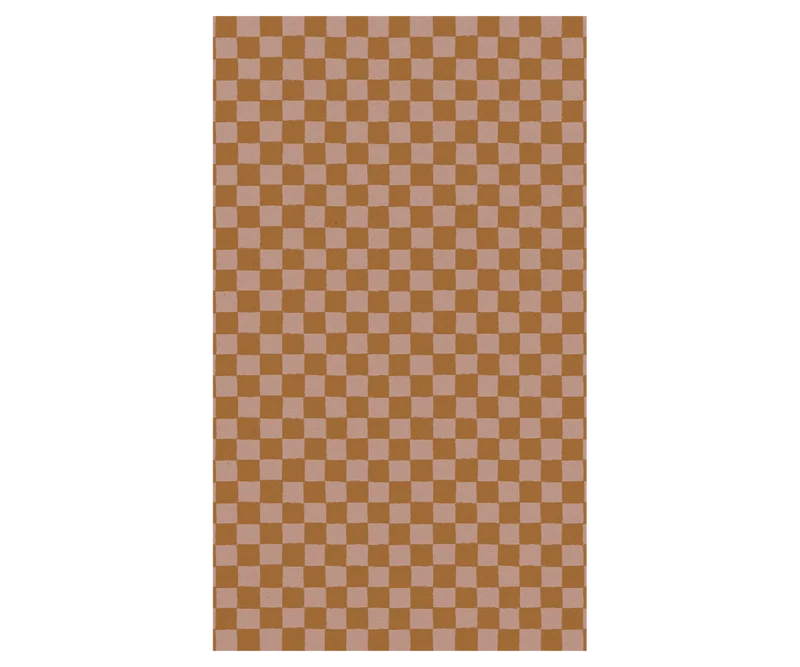 Gift wrap, 10 m - Checker - Rose/Ocher