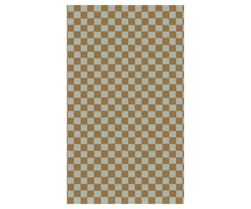 Gift wrap, 10 m - Checker - Mint/Ocher