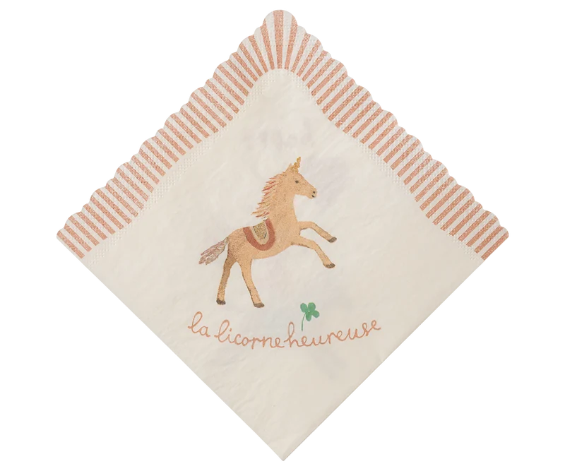 Napkin, Happy birthday - Unicorn