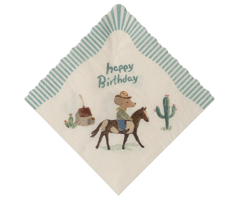Napkin, Happy birthday - Cowboy