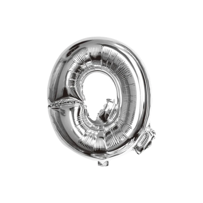 Folieballon letter Q zilver - 35 cm