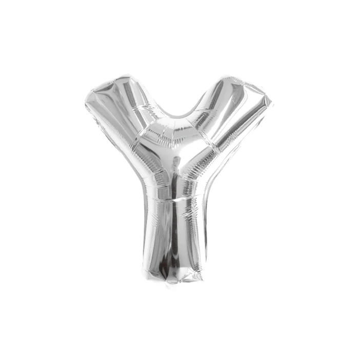 Folieballon letter Y zilver - 35 cm