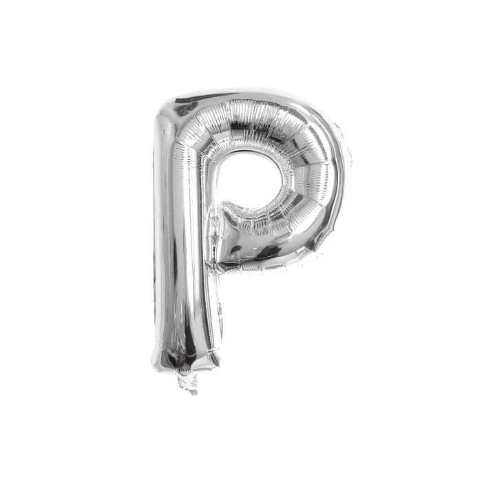 Folieballon letter P zilver - 35 cm