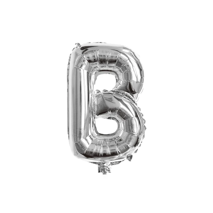 Folieballon letter B zilver - 35 cm