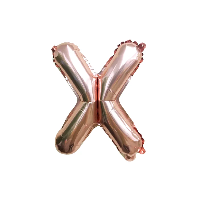 Folieballon letter X roségoud - 35 cm