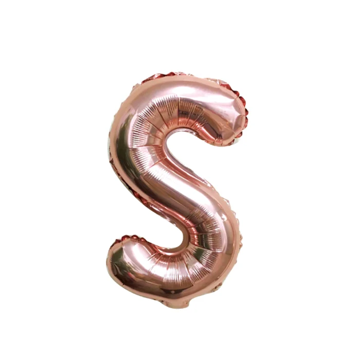 Folieballon letter S roségoud - 35 cm