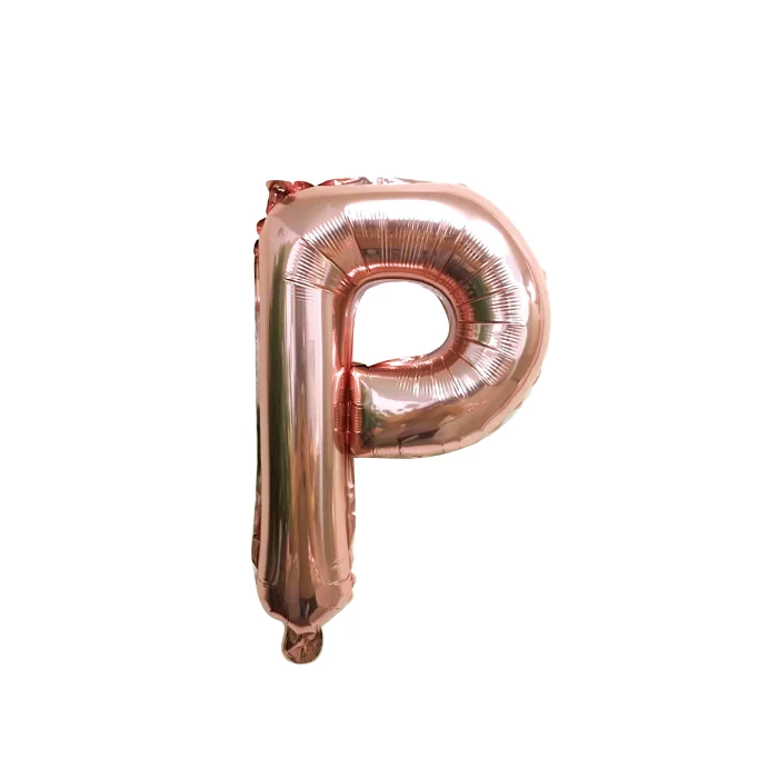 Folieballon letter P roségoud - 35 cm