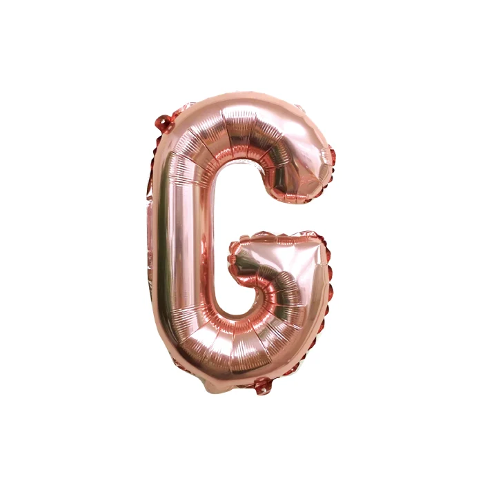 Folieballon letter G roségoud - 35 cm