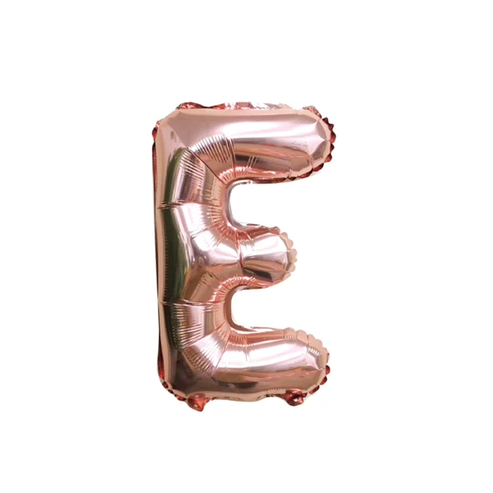 Folieballon letter E roségoud - 35 cm