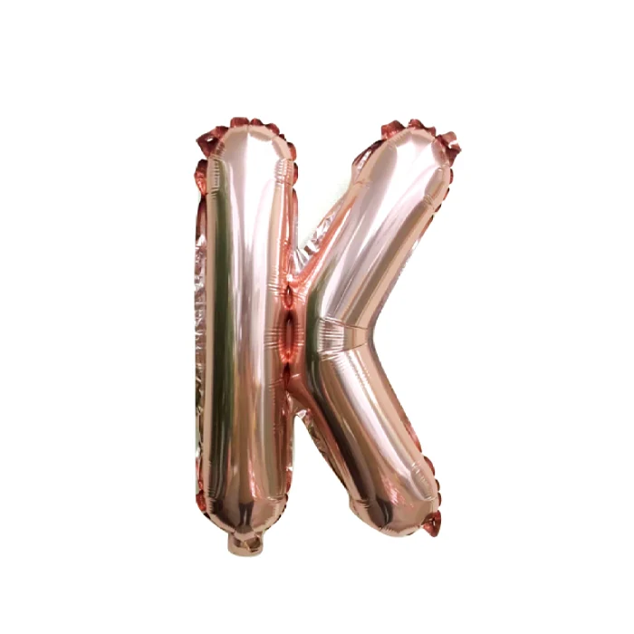 Folieballon letter K roségoud - 35 cm