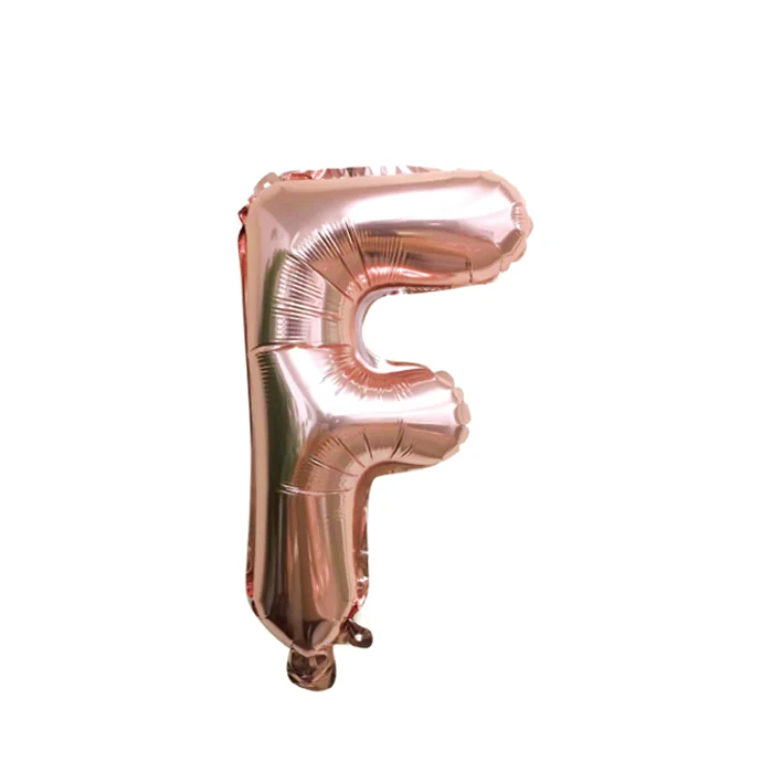Folieballon letter F roségoud - 35 cm