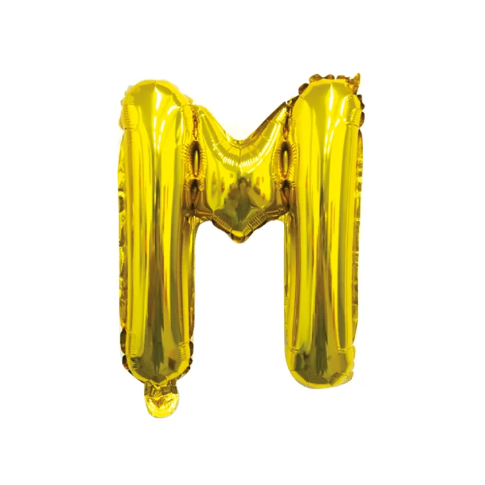 Folieballon letter M Goud - 35 cm
