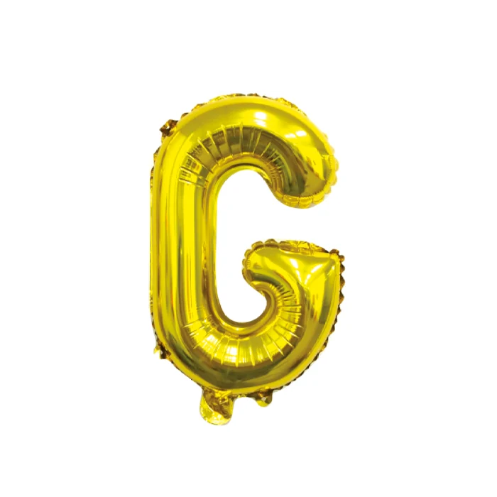Folieballon letter G Goud - 35 cm